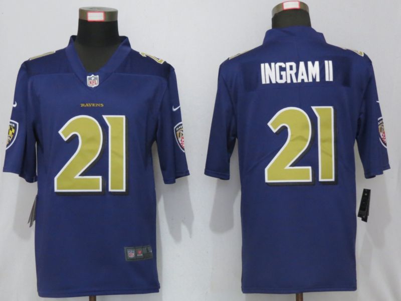 Men Baltimore Ravens #21 Ingram ll Navy Purple Nike Color Rush Limited NFL Jerseys->baltimore ravens->NFL Jersey